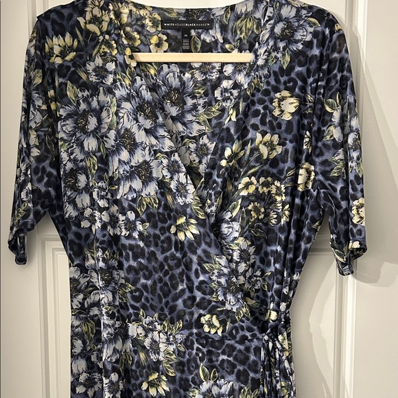 White House Black Market Floral Wrap Dress - Picture 3 of 5
